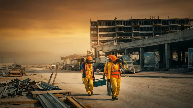 Controlled concrete demolition by Aseel Constructions in Qatar